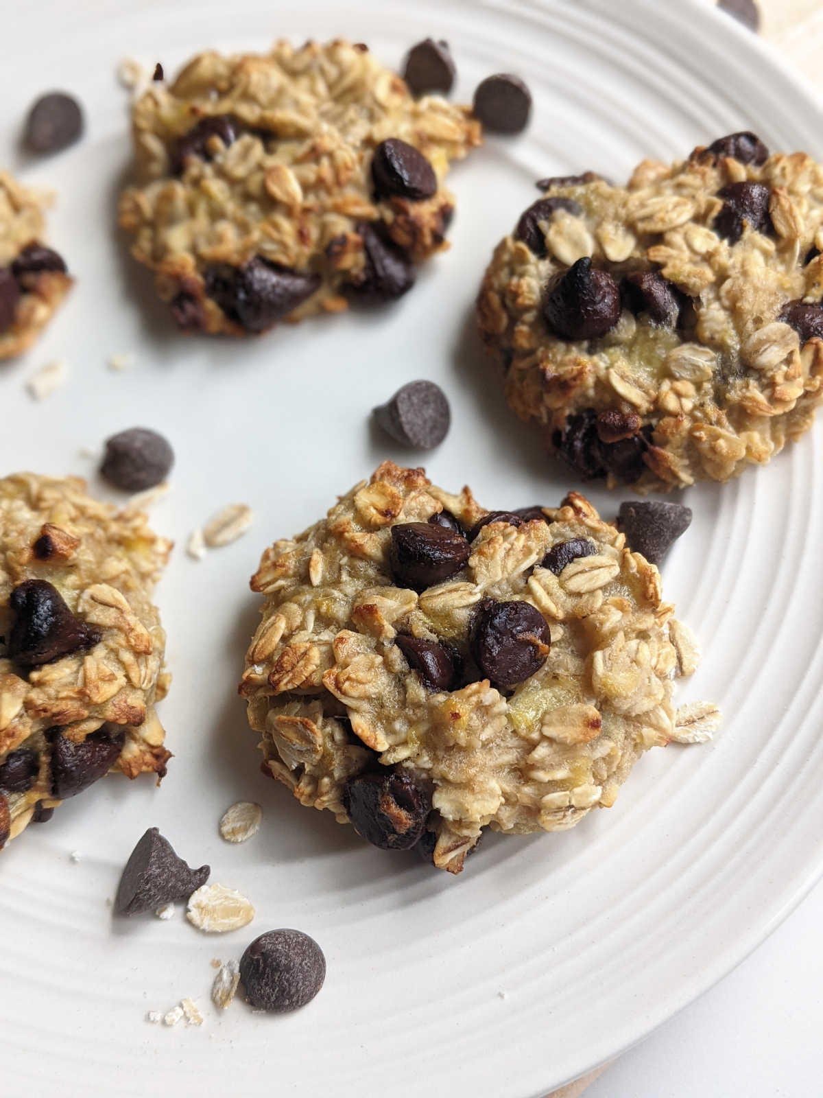 Banana oatmeal cookies on a plate.