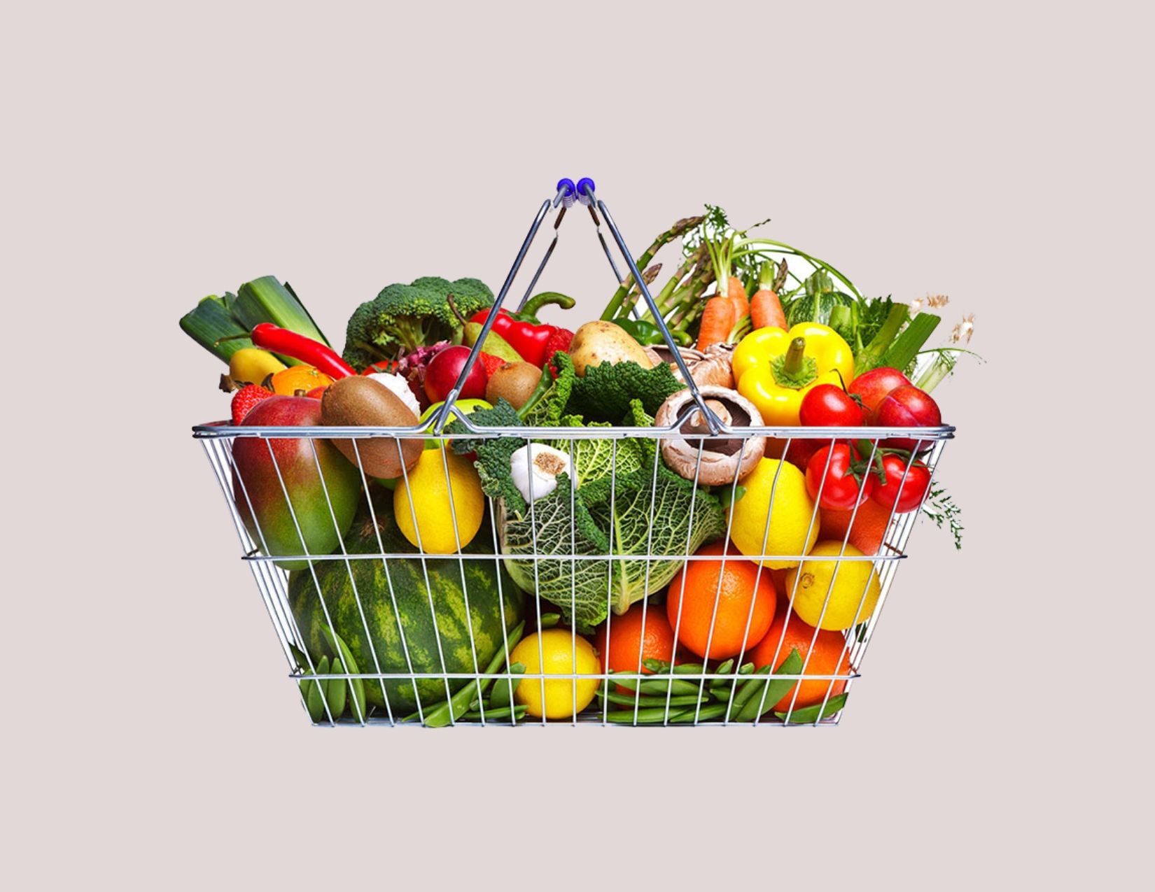 grocery basket full of fresh produce