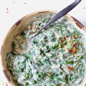 Healthy Vegan Creamed Spinach