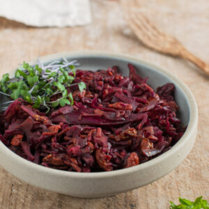 Red Cabbage Coleslaw in a bowl