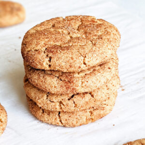 a stack of snickerdoodle cookies