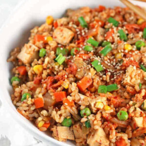 A bowl of kimchi fried rice