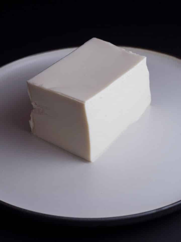 Silken tofu on a plate