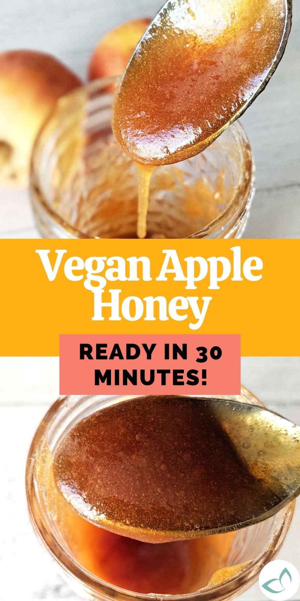 Pinterest image for vegan apple honey.