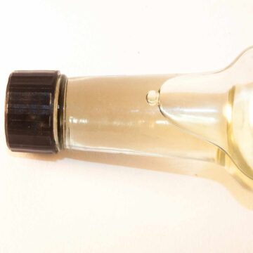 Coconut vinegar substitute in glass bottle.