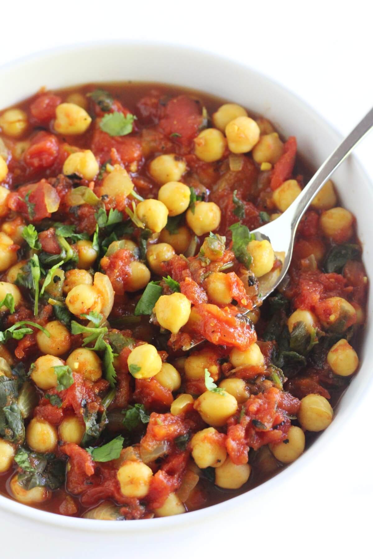 Bowl of chana masala.