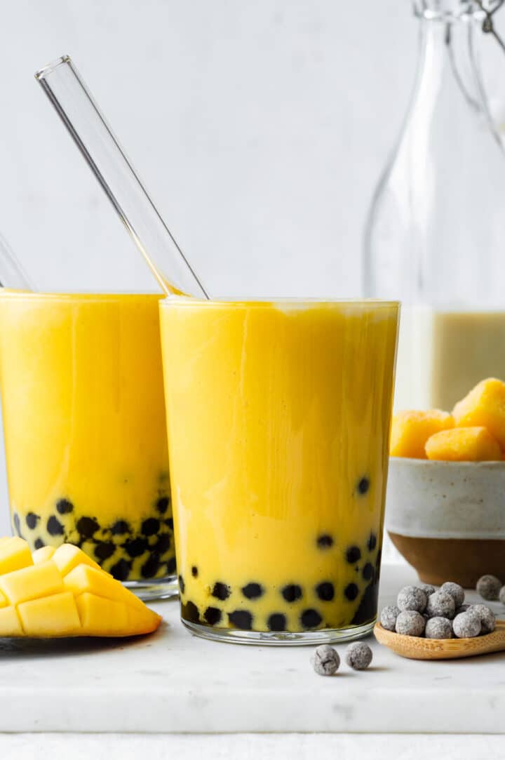 Homemade Mango Bubble Tea