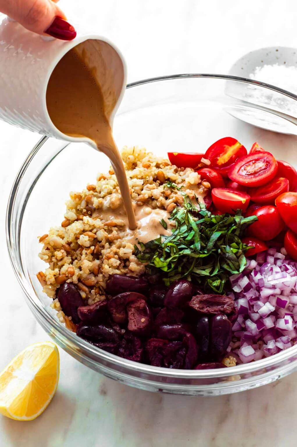 Simple Ancient Grains Salad with Tahini Dressing