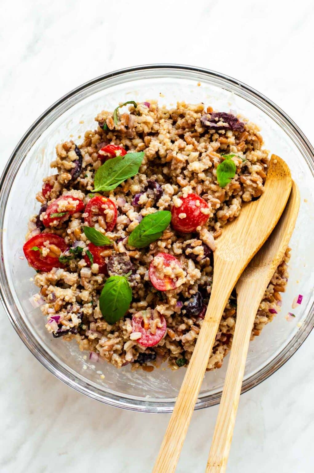 Simple Ancient Grains Salad with Tahini Dressing