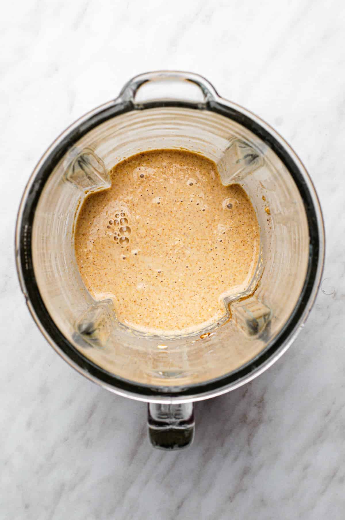 Batter for baked oats without banana in a blender.