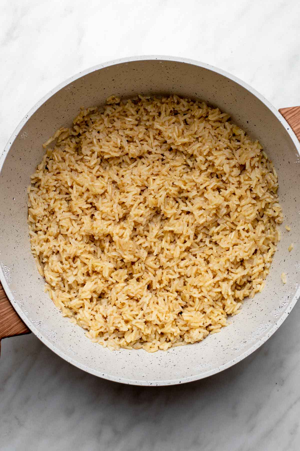 Cooked rice in a large stock pot.